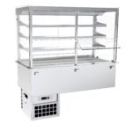 Vitrina Buffet refrigerada recta central com puertas abatibles encastrable GN 4/1