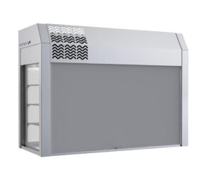 Vitrina 4 GN 1/1 3 niveles com cuba Termo-cortina