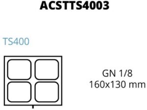MOLDE TS400 4 ENTRADAS 160 x 130 mm - GN1/8 (ACSTTS4003)