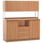 ARMÁRIO ALTO PARA QUARTO TRIPLO - CINZENTO - UNIDADE DE PAREDE (ML3214SSP)