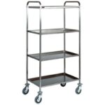 CARRINHO EM AÇO INOX - 4 PRATELEIRAS DOBRADAS (CA1380)