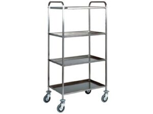 CARRINHO EM AÇO INOX - 4 PRATELEIRAS DOBRADAS (CA1381)