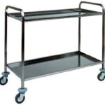 CARRINHO EM AÇO INOX - 2 PRATELEIRAS DOBRADAS (CA1383)