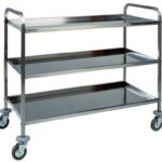 CARRINHO EM AÇO INOX - 3 PRATELEIRAS DOBRADAS (CA1385)