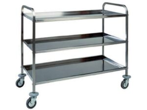CARRINHO EM AÇO INOX - 3 PRATELEIRAS DOBRADAS (CA1385)