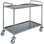 CARRINHO EM AÇO INOX - 2 PRATELEIRAS MOLDADAS (CA1390)