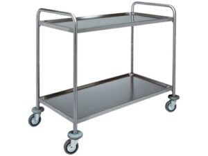 CARRINHO EM AÇO INOX - 2 PRATELEIRAS MOLDADAS (CA1391)