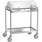 CARRINHO EM AÇO INOX COM CÚPULA - 2 PRATELEIRAS MOLDADAS (CA1391C)
