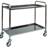 CARRINHO EM AÇO INOX - 2 PRATELEIRAS MOLDADAS (CA1414)