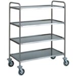 CARRINHO EM AÇO INOX - 4 PRATELEIRAS MOLDADAS (CA1425)