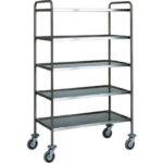 CARRINHO EM AÇO INOX - 5 PRATELEIRAS MOLDADAS (CA1427)