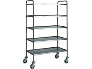CARRINHO EM AÇO INOX - 5 PRATELEIRAS MOLDADAS (CA1427)