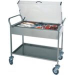 CARRINHO REFRIGERADO EM AÇO INOX C/ PLACAS EUTÉTICAS C/ CÚPULA PLX (CA1165)
