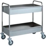 CARRINHO EM AÇO INOX COM BANHEIRA DUPLA DE REPARAÇÃO (CA1389)
