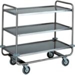 CARRINHO DE TRANSPORTE PESADO EM AÇO INOX - 3 NÍVEIS L60 (CA1431)