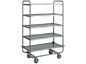 CARRINHO DE TRANSPORTE PESADO EM INOX - 5 PRATELEIRAS (CA1433)