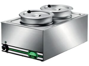 MESA QUENTE DE BAIN MARIE EM AÇO INOXIDÁVEL COM 2 POTES DE 8 L. (BMP7720)