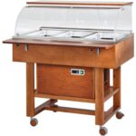 CARRINHO REFRIGERADO EM MADEIRA 3x1/1 CÚPULA SEMICIRCULAR - BRANCO (CLR2787N)