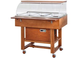 CARRINHO REFRIGERADO EM MADEIRA 3x1/1 CÚPULA SEMICIRCULAR - CARBONO (CLR2787N)