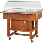 CARRINHO REFRIGERADO EM MADEIRA 3x1/1 CÚPULA SEMICIRCULAR - WENGÉ' (CLR2788NBT)
