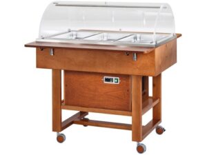 CARRINHO REFRIGERADO EM MADEIRA 3x1/1 CÚPULA SEMICIRCULAR - CARBONO (CLR2788N)