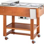 CARRINHO TÉRMICO EM MADEIRA FERVIDO E ASSADO - CARBONO (CL2770N)