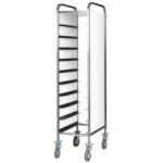 CARRINHO DE BANDEJAS EM AÇO INOX - PAINEL BRANCO - 10 BANDEJAS (CA1450P)