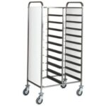 CARRINHO DE BANDEJAS REFORÇADO EM AÇO INOX - PAINEL BRANCO - 10 BANDEJAS (CA1451RP)