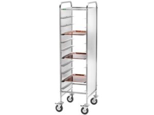 CARRINHO DE BANDEJAS REFORÇADO EM AÇO INOX - PAINEL EM AÇO INOX - 10 BANDEJAS (CA1451RPI)