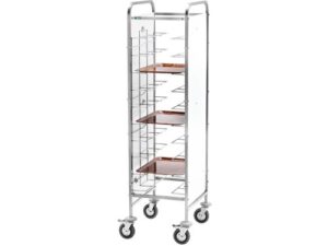 CARRINHO PORTA BANDEJAS INOX - PAINEL BRANCO - 10 BANDEJAS (CA1455P)