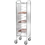 CARRINHO PORTA BANDEJAS EM AÇO INOX - PAINEL EM AÇO INOX - 10 BANDEJAS (CA1455PI)