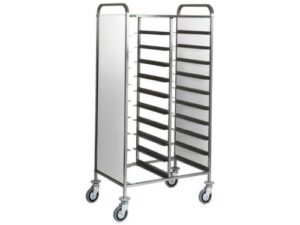 CARRINHO DE BANDEJAS EM AÇO INOX - PAINEL EM AÇO INOX - 20 BANDEJAS (CA1460PI)