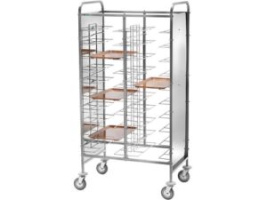 CARRINHO PORTA BANDEJAS EM AÇO INOX - PAINEL EM AÇO INOX - 20 BANDEJAS (CA1465PI)