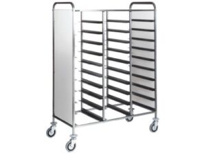CARRINHO DE BANDEJAS EM AÇO INOX - PAINEL EM AÇO INOX - 30 BANDEJAS (CA1470PI)