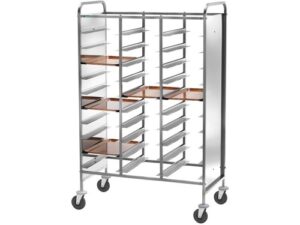 CARRINHO DE BANDEJAS REFORÇADO EM AÇO INOX - PAINEL EM AÇO INOX - 30 BANDEJAS (CA1471RPI)