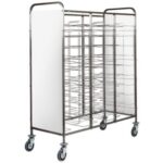 CARRINHO PORTA BANDEJAS INOX - PAINEL BRANCO - 30 BANDEJAS (CA1475P)