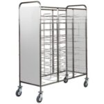 CARRINHO PORTA BANDEJAS EM AÇO INOX - PAINEL EM AÇO INOX - 30 BANDEJAS (CA1475PI)