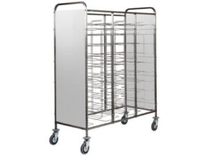 CARRINHO PORTA BANDEJAS EM AÇO INOX - PAINEL EM AÇO INOX - 30 BANDEJAS (CA1475PI)