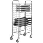 CARRINHO DE RACK DE BANDEJAS FILO EM AÇO - 15xGN1/1 ou 15T.60x40 (CA1656)