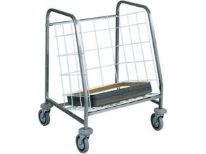 CARRINHO DE PLACA EM AÇO INOX PARA TRANSPORTE E RECOLHA - CESTO EM PLÁSTICO (CA631)
