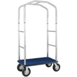 CARRINHO DE MALA VERMELHO COM CABIDE + ESTRUTURA CROMADA (PV4056)