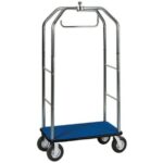 CARRINHO DE MALA AZUL COM CABIDE + ESTRUTURA CROMADA (PV4064)