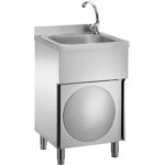 LAVADORA DE MÃOS EM AÇO INOXIDÁVEL NO ARMÁRIO COM PORTA ARTICULADA (LC50MM)