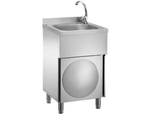 LAVADORA DE MÃOS EM AÇO INOXIDÁVEL NO ARMÁRIO COM PORTA ARTICULADA (LC50MM)