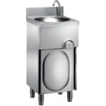 LAVADORA DE MÃOS EM AÇO INOXIDÁVEL NO ARMÁRIO COM PORTA ARTICULADA (LM48M)