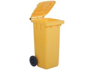 LIXO DE POLIETILENO COM RODAS - AMARELO (AV4678)