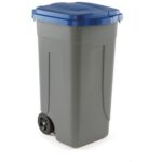 LIXO DE POLIETILENO COM RODAS - VERMELHO 80L (AV4682)