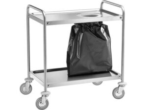 CARRINHO EM AÇO INOX - 2 PRATELEIRAS MOLDADAS COM DRENO (CA1390S)