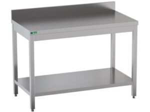 MESA DE TRABALHO EM INOX COM MOCHILA 200x70x95cm (GDATS207A)