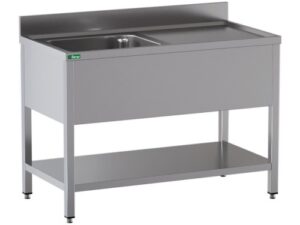 PIA ABERTA EM AÇO INOX -1 TIGELA -ESCORO 100x70x95cm (GD107BL1)